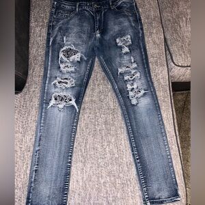 Distressed denim